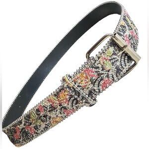Elite Multi Color Print Sparkle Belt Vintage